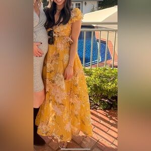 H&M LYOCELL-BLEND RUFFLED DRESS